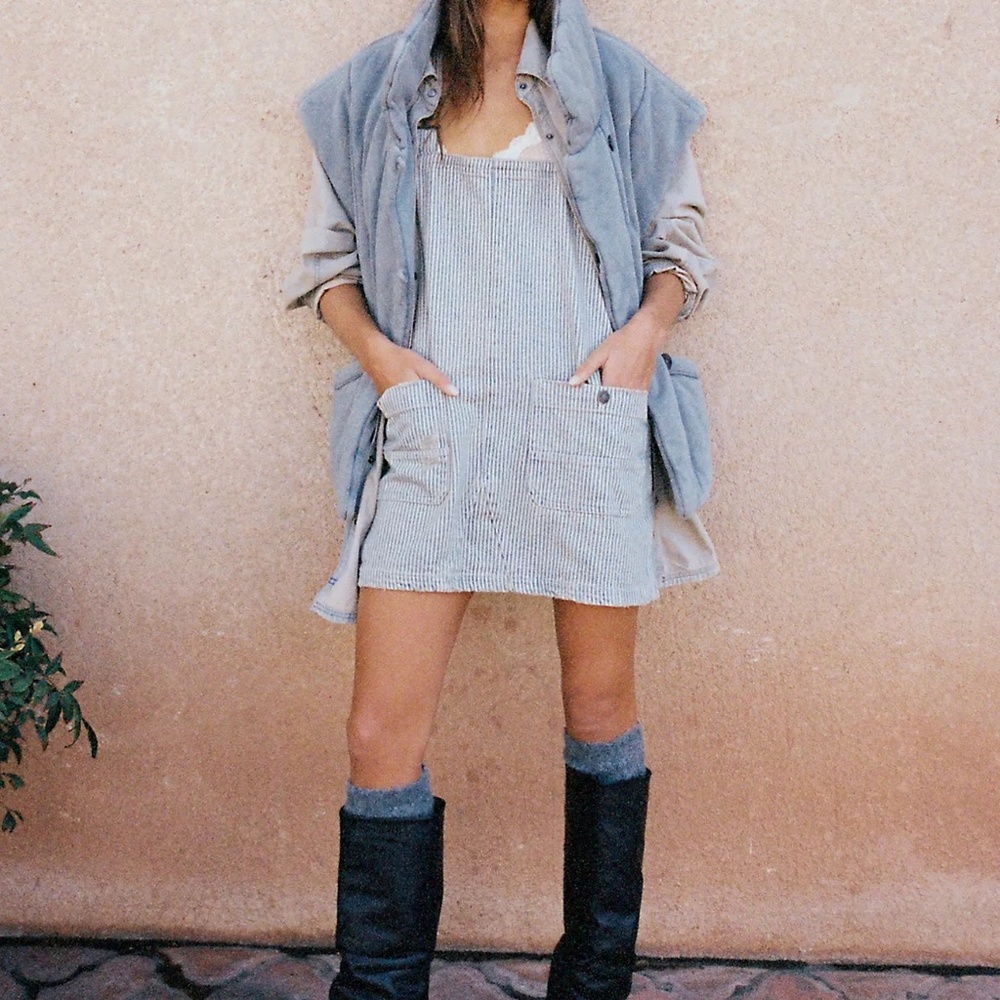 We The Free Overall Smock Mini Railroad Dress